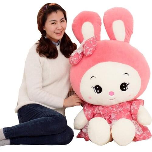 40-130cm Cartoon Cute Pricess Rabbit Stuffed Plush Hare Toy Gift Animal Bunny Doll Fast Shipping Good Quality Girl