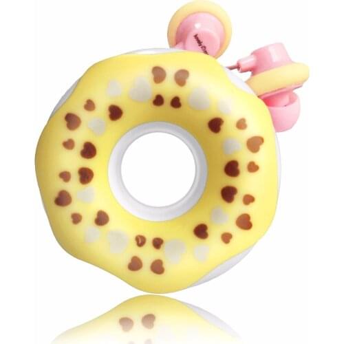 Cute Donut Wired Headphone Children Girl Music Stereo Earbuds Earphones 3.5mm Jack Universal For Phone Birthday Christmas Gift