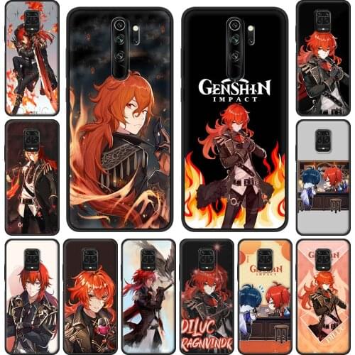 Genshin Impact Klee Diluc Game Phone Case for Xiaomi Redmi Note 9S 8 Pro 8T 9 7 9C 9A 6A 8A 7A 10 K40 Pro Soft Silicon Cover