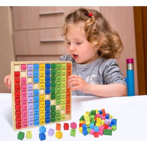 Montessori Educational Wooden Toys for Children Baby Math Toys 99 Multiplication Table Math Arithmetic Teaching Aids for Kids