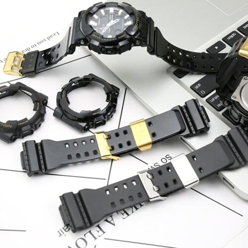 Resin strap watch case mens watch accessories buckle for Casio G-SHOCK GA100 110GD120 modified watch with loop sports wristband