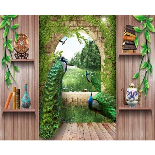 Peacock print Luxury Blackout 3D Window Curtains Living Room office Bedroom Rideaux Cortinas Drapes Customized size pillowcase