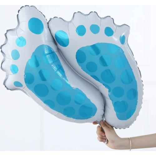 3Pcs Baby Shower Boy Girl Foot Aluminum Foil Brithday Balloons Decorations Pink Blue Kid Gender Reveal Party Globos Supplies Toy