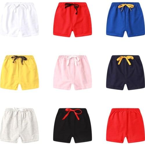 Toddler Boy Girl Shorts Summer Cotton Kid Short Sport Pants 2021 Fashion Children Running Shorts Black Blue Beach Short Trousers