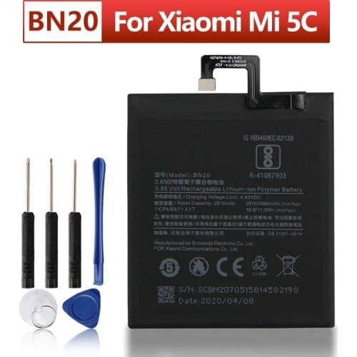 Original XIAOMI BN20 Replacement Battery For Xiaomi Mi 5C M5C Authentic Phone Batteries 2860mAh
