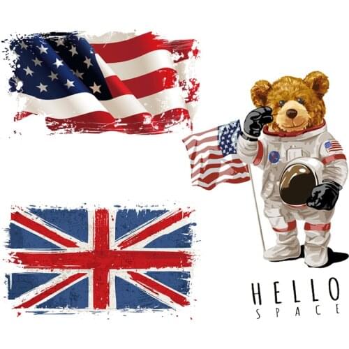 Thermal stickers American flag patch iron on transfers for clothing iron on vinyl transfer logo parch badge stickers on clothes