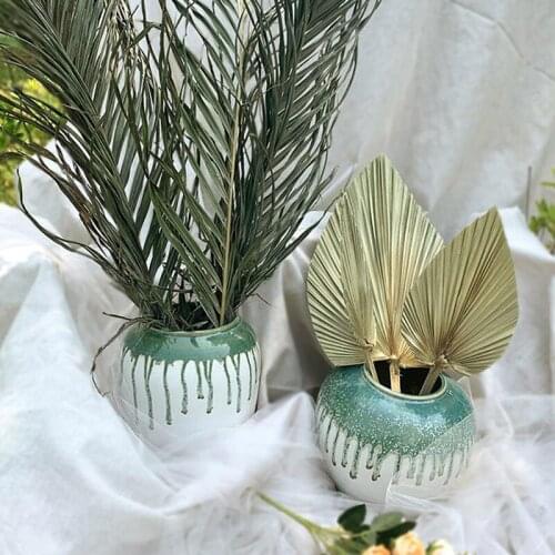 1pcs Palm Fan Leaf Dried Flower Palm Leaf Window Reception Party Art Wall Hanging Decoration Wedding Arch Arrangement Ikebana