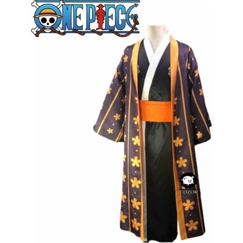 Japan Anime One Piece Trafalgar Law Kimono Cosplay Costume Full Set Free Shipping