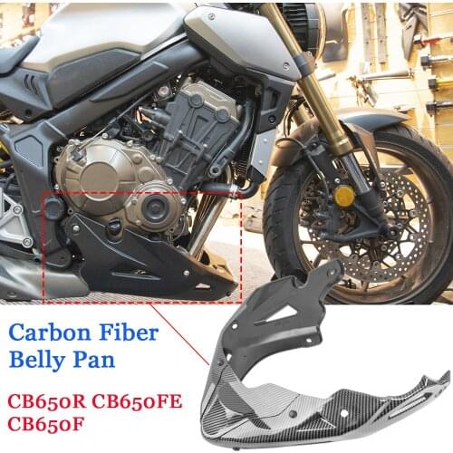Carbon Fiber Engine Cover Protector Guard Cowl Lower Fairing Panel Belly Pan for Honda CB650R 2019-2021 CB650F 2014-2020 CB650FE