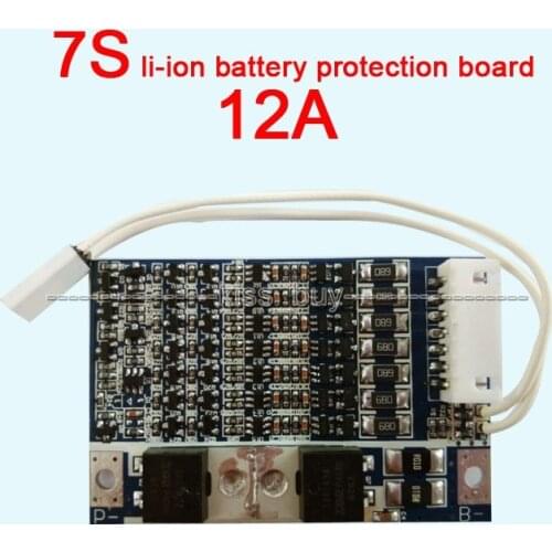 7S cell 12A 25.9V li-ion BMS PCM 18650 li-ion lithium battery protection board With Balance MOS battery charge and discharge