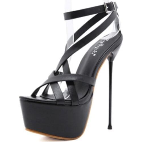 Women Pumps Stiletto Sandals 2021 New Party Platform Waterproof Open Toe Hollow Out Roman High Heels Dress Shoes Round Toe