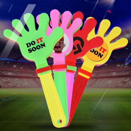 100pcs customize logo/ text print Hand Clapper Noise maker, Games/ concerts cheering props Classic toys sizes optional color mix