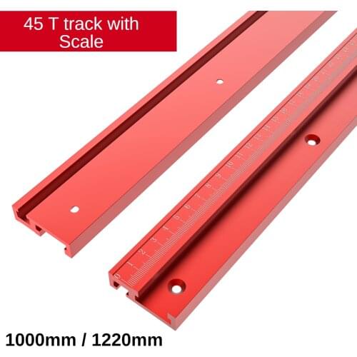 1000mm 1220Chute Aluminium Alloy T-tracks Model 45 T Slot Standard Miter Track Stop Woodworking Tool for workbench Router Table