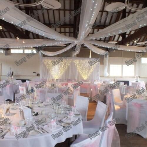12 pieces Roof Ceiling Drape Canopy Drapery for decoration wedding fabric 0.7m*10m per piece Roof polyester knitted fabric