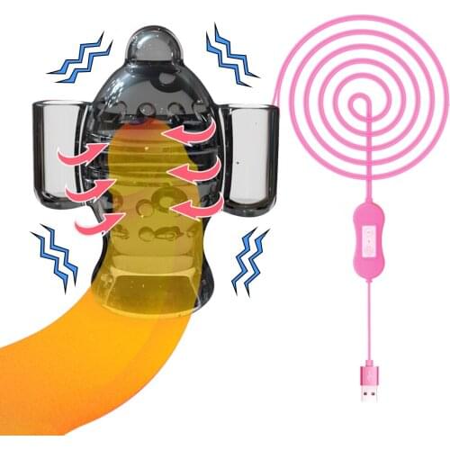 20 Frequency Vibrating Glans Trainer For Men Penis Lasting Exercise Delay Ejaculation Masturbator USB Double Bullet Vibrator