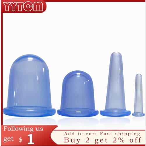 4pcs/kit Jar for Massage Body Cups Silicone Vacuum Cupping Ventosas Ventouse vacuum bank Weight massage Cupping Apparatus