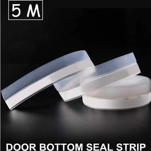 5M Door Bottom Seal Strip Weather Window Rubber Seal Weatherstrip Windproof Dust Self Adhesive Door Windshield Sealing Tape