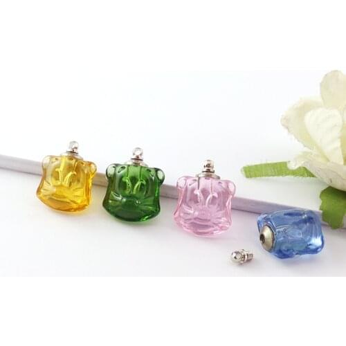 8PCS Crystal Vial Pendants Mini Glass Bottles Rice vials Screw Cap Necklace Perfume Bottle Rice Charms DIY Name on Rice Art