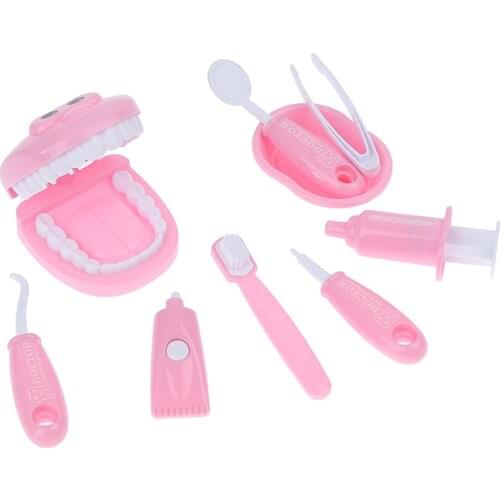 9Pcs/set Kids Pretend Play Squeeze Toy Dentist Check Teeth Model For Doctors Role Play Children Doll Toys 4 Style