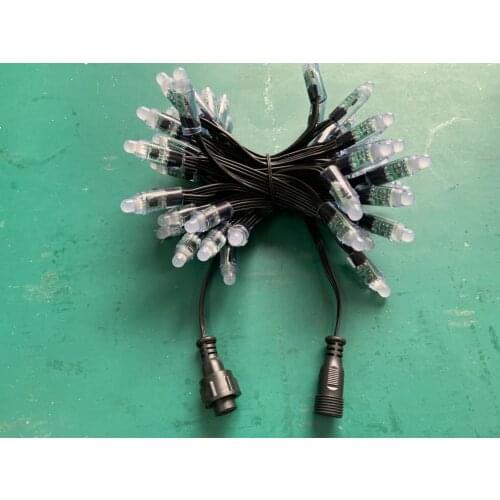 Addressable led pixel string 1903 IC 5V or 2811 IC 12V 50Pixels/Reel 0.3W/Pixel 12MM Bullet Full Color RGB Waterproof IP68 10CM