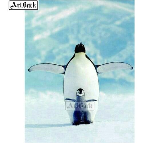 Handmade 5d diy diamond painting penguin full square / round drill animal sticker diamond mosaic crafts