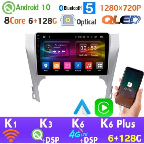 QLED 1280*720 6G+128G Android 10.0 GPS Radio For Toyota Camry v50 2012-2014 HDMI SPDIF Car Multimedia Player AHD 1080P 4G WiFi