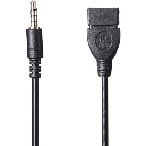 3.5mm Car Male Audio AUX Cable Jack to USB 2.0 Type A Female OTG Converter Adapter Cable