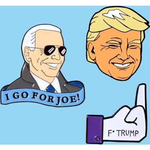 Trump Biden Debate Joe Biden Bernie Sanders For President 2020 Enamel Brooch Pins Badge Lapel Pins Alloy Metal Fashion Jewelry