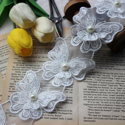 LASUI 3y = 42 butterflies High-quality double-layer organza beaded embroidery lace applique DIY wedding veil jewelry 0282