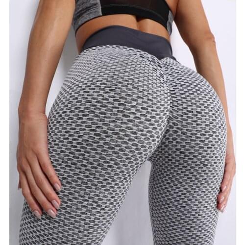 Women Seamless High Waist Leggings Fitness Push Up Booty Legging Butt Lift Scrunch Grid Leggins Stretchy Slim Workout Gym Pants