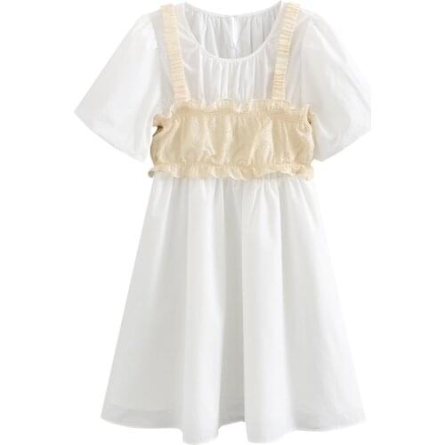 Summer 2021 Girls Dress Teens Clothes White Princess Dresses Big Young Ladies Dresses With Tube Top