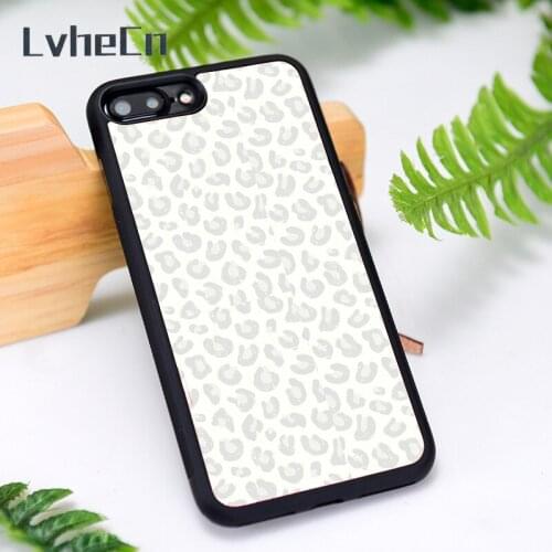 LvheCn Silicone Rubber Phone Case Cover for iPhone 6 6S 7 8 Plus X XS XR 11 12 Mini Pro Max Light Cheetah Print