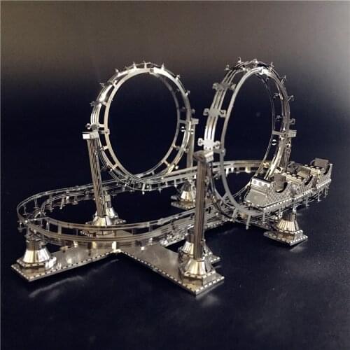 MMZ MODEL NANYUAN 3D Metal Assembly Model ROLLER COASTER Amusement Facilities Puzzle Originality Collection Playground toys gift