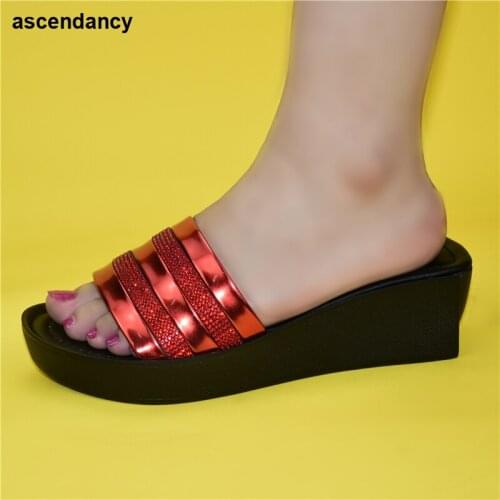 New Arrival African Women High Heels Sandals for Party Italian Designs Decorated with Rhinestones Lady Sexy Wedding Shoes