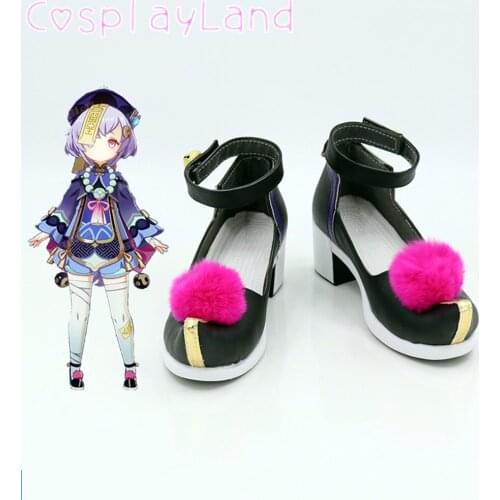 Game Genshin Impact Qiqi Cosplay Boots Shoes Leather Shoes Cosplay Accessories Halloween Party Shoes for Women Shoes