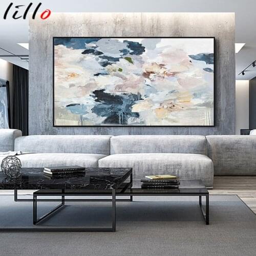 Print oil painting light luxury gardenia flower living room sofa background wall decoration painting banner restaurant porch