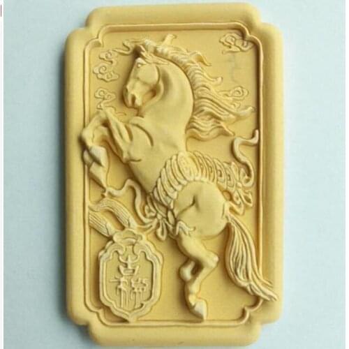 PRZY silicone Rectangular, horses, clouds cake decoration candle handmade soap aroma stone mold