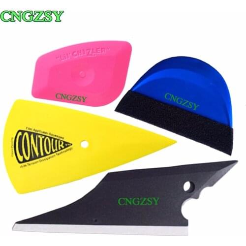 CNGZSY Car Wrapping Window Tinting Tools Rubber Squeegee No-Scratch Mini Pink Multilateral Contour Scraper Car Cleaning Tool K76