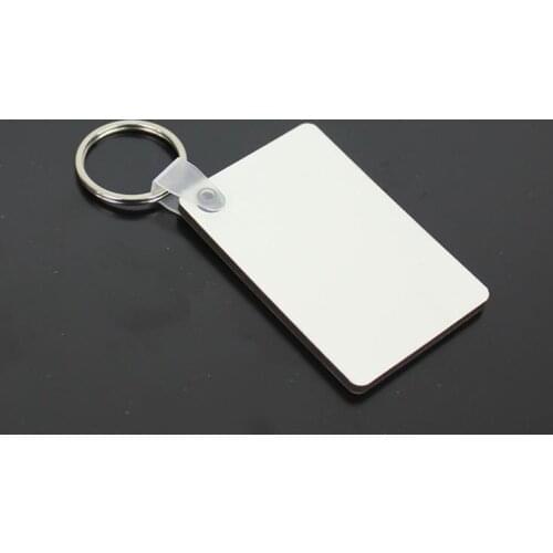 Sublimation Blank Keychain MDF Square Wooden Key Pendant Thermal Transfer Double-sided Key Ring White DIY Gift 60*40*3mm SN763