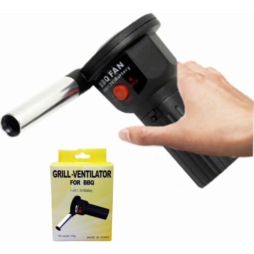 BBQ Fan Air Blowers Electric Bentilator Bellows for Barbecue Outdoor Camping Picnic BBQ Hair Dryer Handheld Fire Cooking Tool