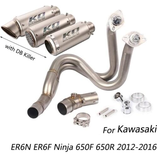 Exhaust System for Kawasaki ER6N ER6F EX650F 2012-2016 Motorcycle Header Link Pipe Slip On 51 mm Muffler DB Killer Ninja 650F/R