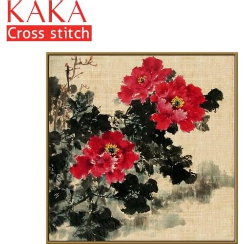 Cross stitch kits,Embroidery needlework sets with printed pattern,11CT-canvas for Home Decor Painting,Flowers Full NCKF169