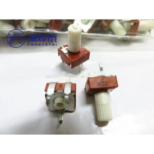 YYT 5PCS Potentiometer adjustable resistance PT10-22K horizontal hexagonal hole with handle