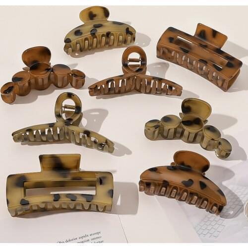 Acetate Crab Hair Clips Fashion Leopard Hair Claw Clip Geometric Hairpin Ponytail Hair Accessories for Women Hair Ornaments