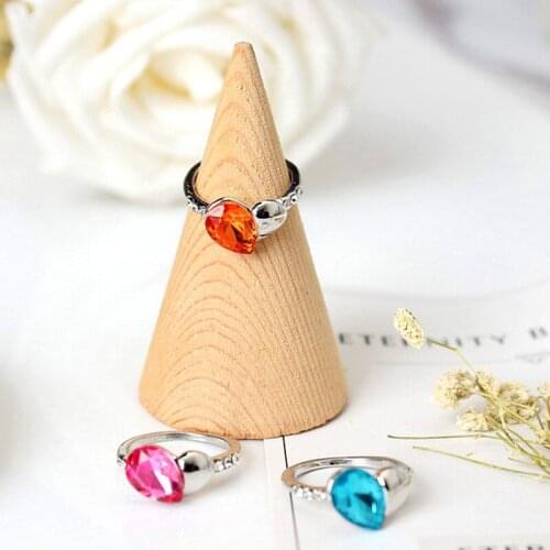 Korean Fashion Hot Sale Personality Multicolor Crystal Heart Inlaid Zircon Ring Female Prom Accessories Wedding Engagement Ring