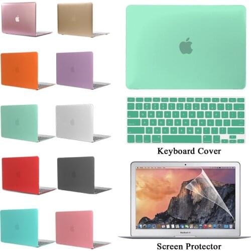 Hard Shell Laptop Case for Apple MacBook Air Pro Retina 11 12 13 15&Pro 13 A2338/Air 13 A2337 Keyboard Cover + Screen Protector