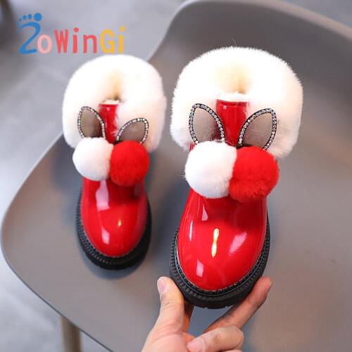 Size 21-30 Winter Girls Boots Children Martin Boots Baby Toddler Shoes Kids Waterproof Warm Shoes Non-slip Short Boots