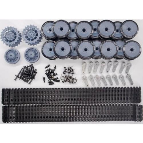 1Set Main Wheels+Drive Wheels+Steering Horn+Track+Guide Wheels Spare Parts For 1/16 Heng Long RC Tank Model 3818-1 Germany Tiger