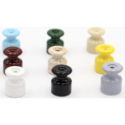 10/50Pcs Porcelain Insulator for Wall Wiring Ceramic Electrical Insulator with Screw