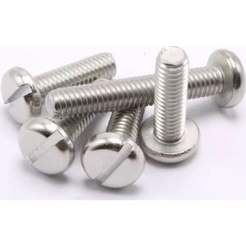100PCS M1.6 M2 M2.5 M3 DIN85 GB67 304 Stainless Steel Slotted Pan Screws Slotted Grooving Screw